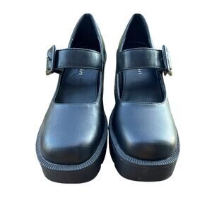 Madden Girl Black Mary Jane Chunky Platform Heel Shoes Size 5.5 Y2K Buckle